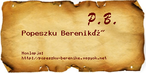 Popeszku Bereniké névjegykártya